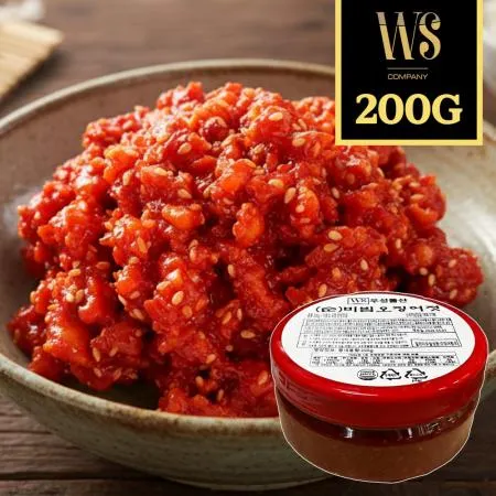 우성물산 국내제조 비빔 오징어젓 200g [ 오징어젓갈 소용량 소포장 양념젓갈 ]
