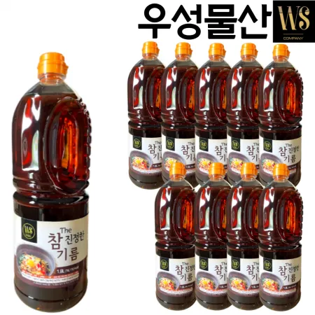 우성물산 참 진정한 기름 1.8L (참기름 60%)맛기름 향기름 대용량 업소 조미 10개입/박스