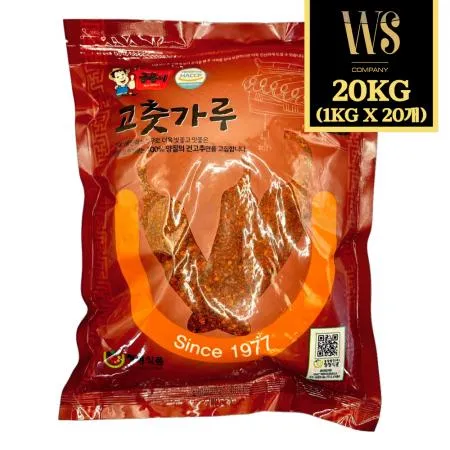 우성물산 보통매운맛 굵은굵기 고춧가루 1kg 중국산 김치용 이미지