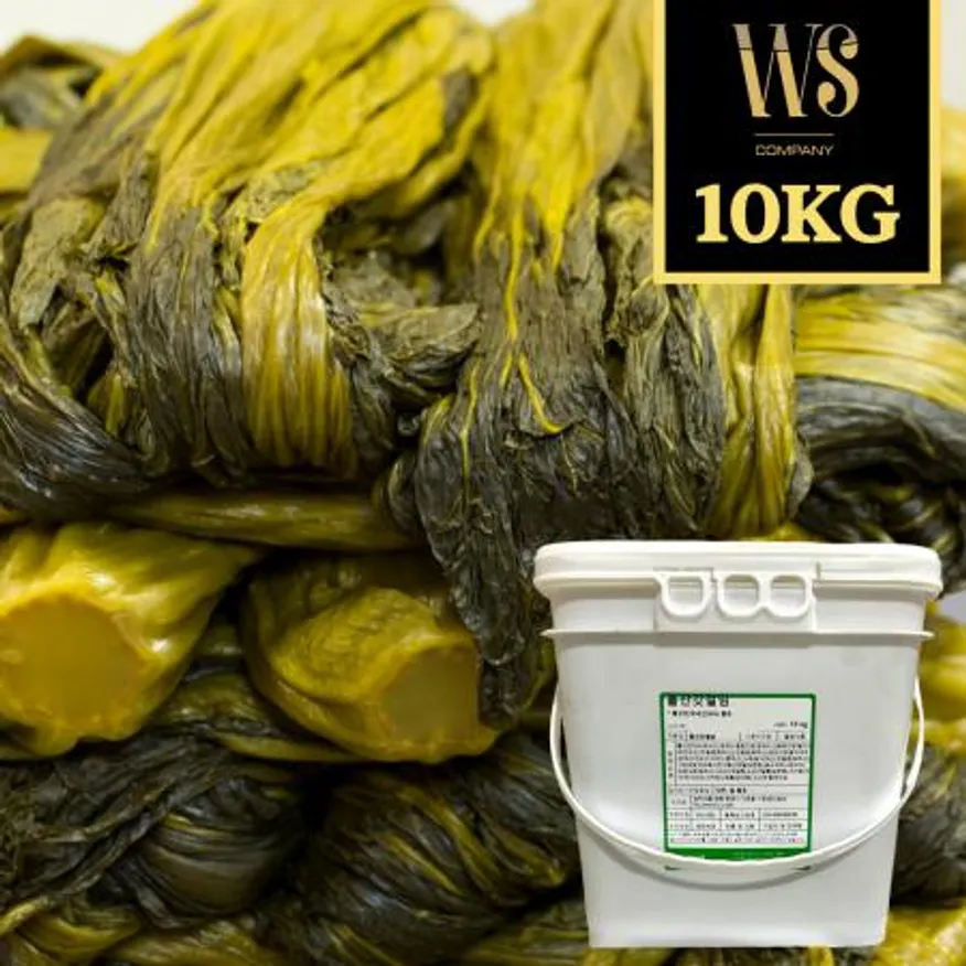 돌산갓절임 10kg 가정용 업소용 대용량 반찬 여수 돌갓 갓장아찌 반찬류 녹색 이미지