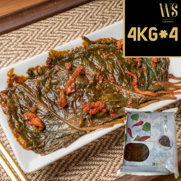 반찬단지 양념깻잎무침 4kg x 4팩 대용량 업소용