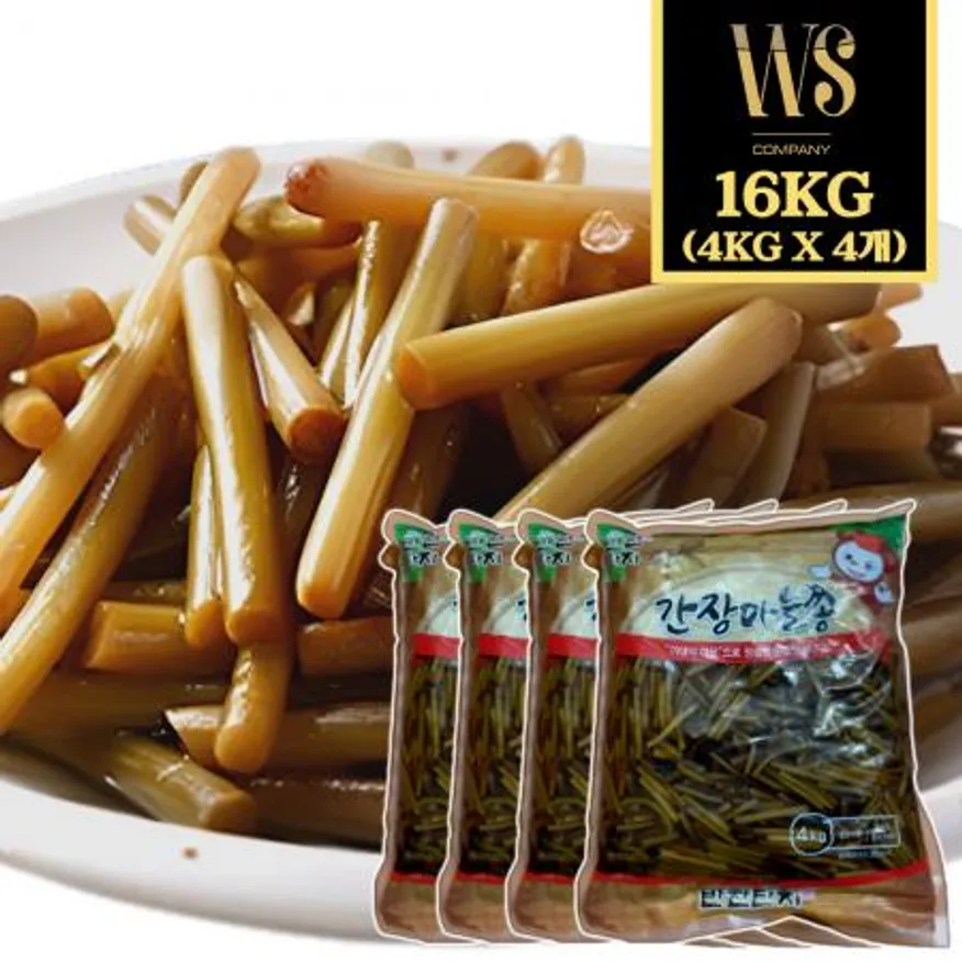 반찬단지 간장마늘쫑 4kg x 4팩 대용량 업소용 이미지