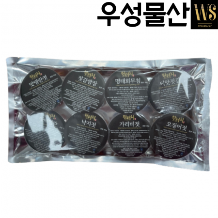 원터치젓갈 8종세트 명란2종 명태회,씨앗,가리비,낙지,오징어,갈치쌈젓 미니젓갈세트 이미지