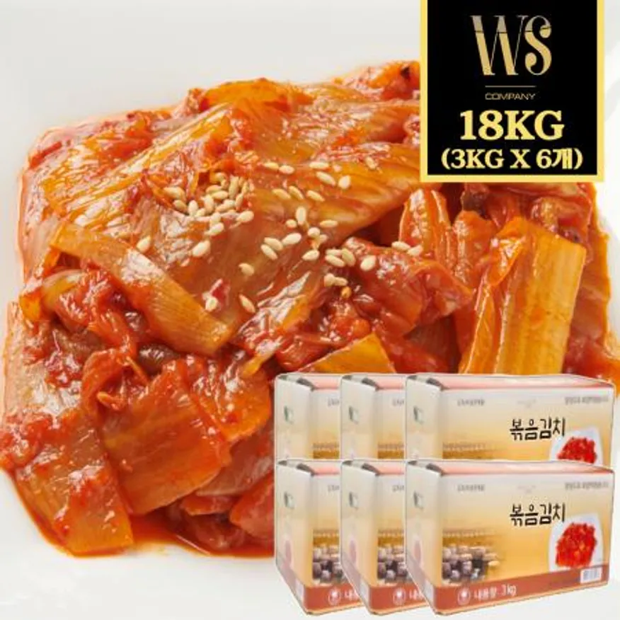 중국산 볶음김치 3kg*6입 총18kg 아이스박스포장 이미지