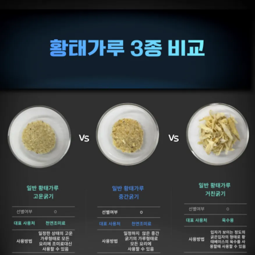 고운 볶은 황태가루 500g 1팩 국내제조 볶아서 더 고소하고 구수함 천연조미료 이미지