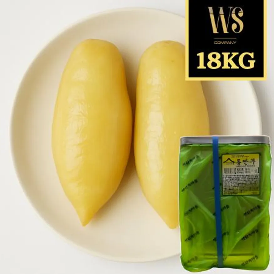 국산 통짠무 18kg 아이스박스포장 업소용 대용량 무짠지 절임무 이미지