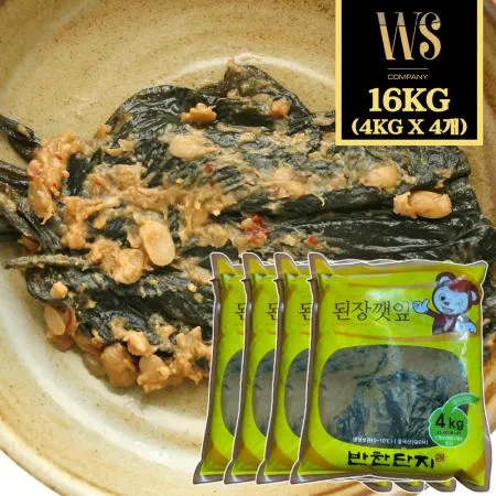 반찬단지 된장깻잎 4kg x 4팩 대용량 업소용