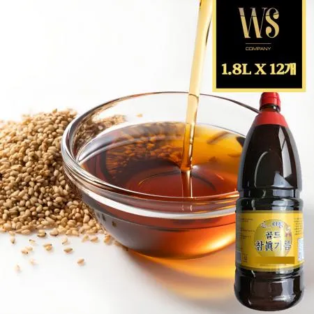 골드 참진기름 (참기름 70%) 1.8L, 12병, 1박스 맛기름 향미유 참기름대용