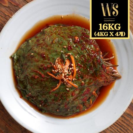 [그린이] 양념깻잎 4kg x 4팩 대용량 업소용 기본박스