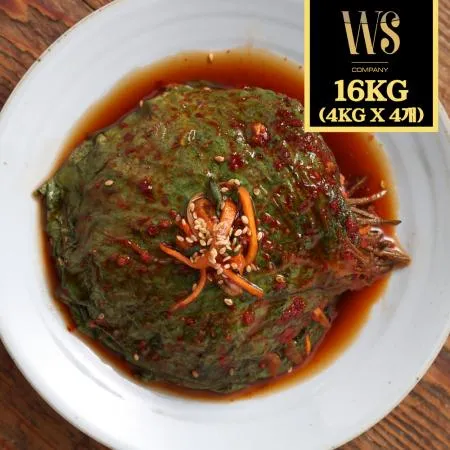[그린이] 양념깻잎 4kg x 4팩 대용량 업소용 기본박스