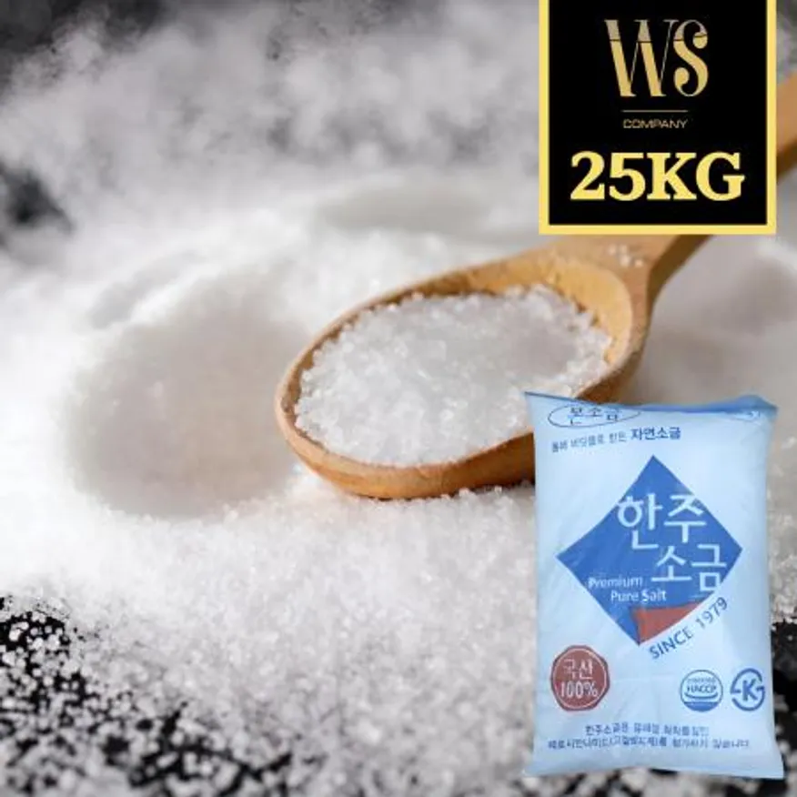 한주본소금 25kg 정제염 고운소금 가는소금 연수기 식용 이미지