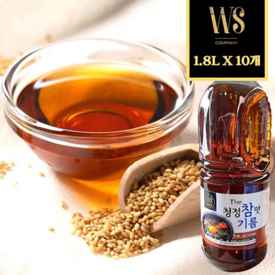 우성물산 The 청정 참 맛기름 (참기름 20%)실속형 1.8L 맛기름 향기름 대용량 업소 조미 10개입/박스 이미지
