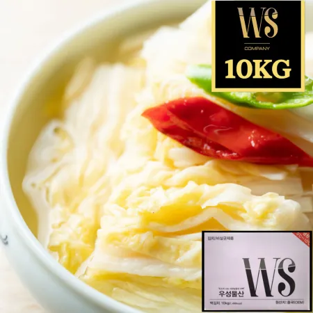 우성물산 맛있는 백김치 10kg 박스포장 [ 업소용 대용량 시원한김치 중국산 ]