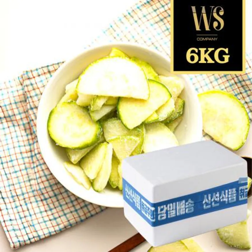 냉동야채 냉동 애호박 반달 슬라이스 6kg 이미지