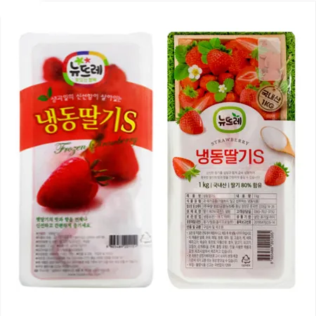 뉴뜨레 냉동 딸기 가당 슬라이스 1kg(중국산)