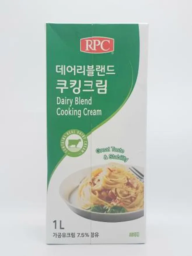 데어리블랜드쿠킹크림1L(휘핑크림) 가공유크림7.5%함유(아이스박스+팩무료)1박스단위판매(개당3,900원) 프리츠골드 휘핑크림 대체품 이미지