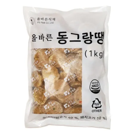 올바른식재 동그랑땡 1kg 국산 돈육 계육
