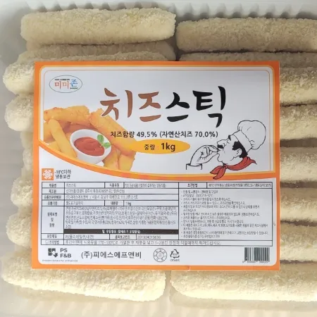 미미존 치즈스틱(트레이) 1kg 이미지