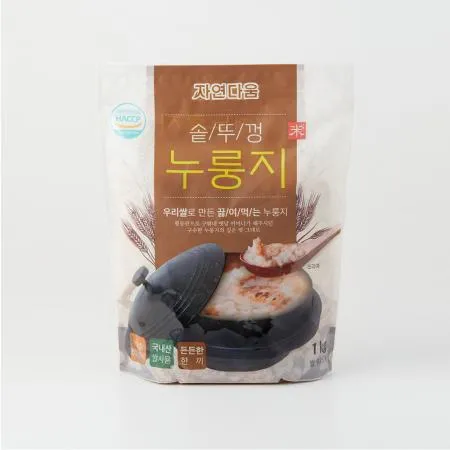 [자연다움] 우리쌀로 만든 끓여먹는 솥뚜껑 누룽지 1kg 이미지