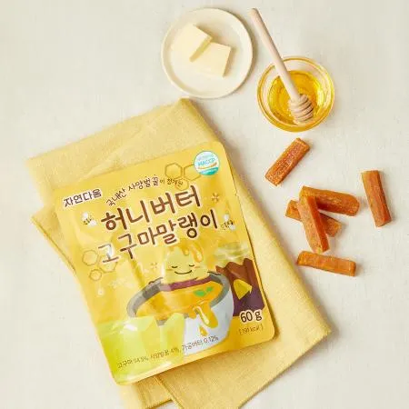 [자연다움] 국내산 사양벌꿀이 첨가된 허니버터 고구마 말랭이 60g 이미지