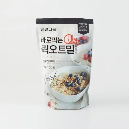 [자연다움] 바로먹는 퀵오트밀 1.8kg 이미지
