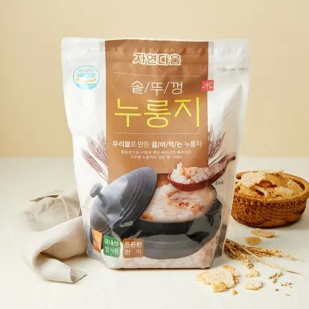 [자연다움] 우리쌀로 만든 끓여먹는 솥뚜껑 누룽지 3kg