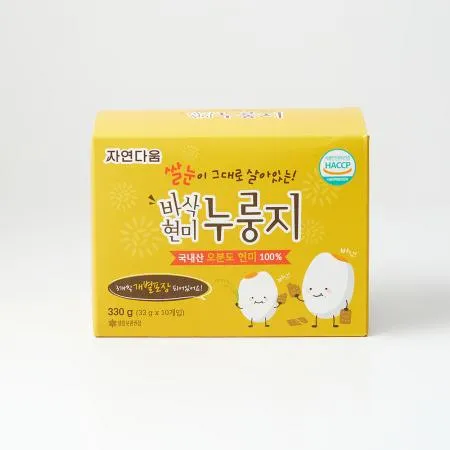 [자연다움] 쌀눈이 그대로 살아있는 바삭 현미 누룽지 330g (33g*10개입) 이미지