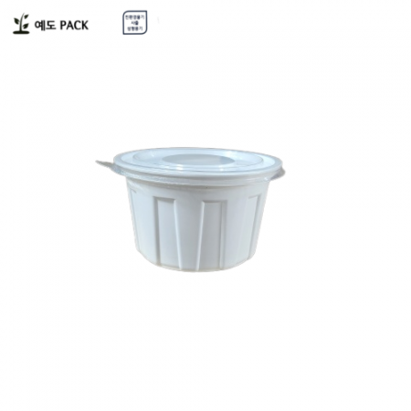 고강도 125파이 반찬용기 죽용기 밥공기 대 백색 500세트(몸통+뚜껑)