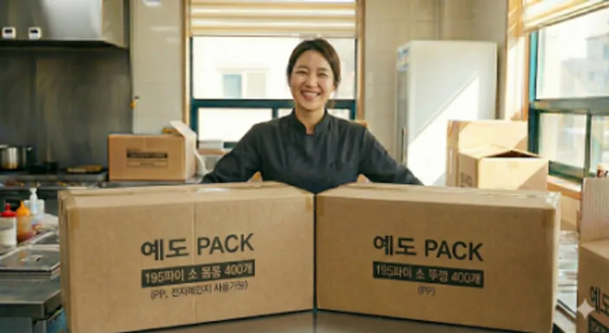 195파이 면용기 소 백색 400세트 (몸통+뚜껑) 이미지