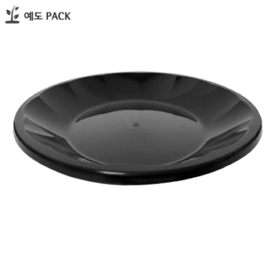 사출 다회용 원형접시 230파이 검정 400개 이미지