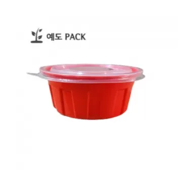 고강도 125파이 반찬용기 죽용기 밥공기 소 빨강 500세트(몸통+뚜껑)
