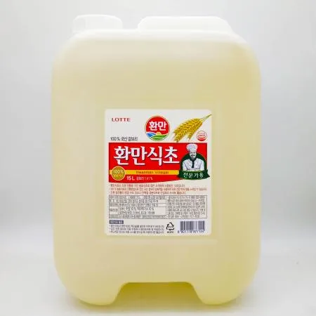 롯데푸드 환만식초 15L / 국산 겉보리 생선 비린내 제거 무침 절임 요리 소스 제조 이미지