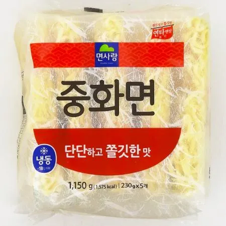 면사랑 중화면 단단하고 쫄깃한 맛 (전문점용) 1BOX(1,150g ×8개) / 냉동면 짜장면 짬뽕면