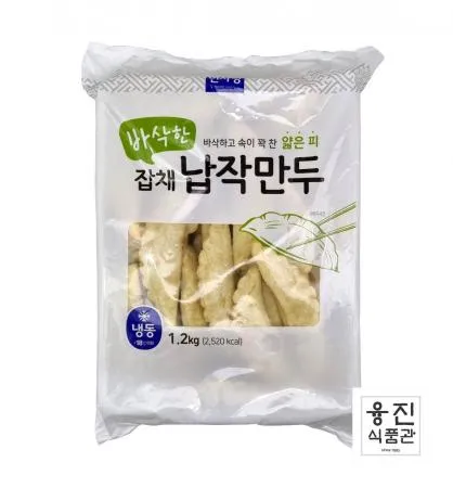 면사랑 바삭한  잡채납작만두 1.2kg / 업소용 간식 분식 군만두 냉동 야끼 부추 만두 이미지