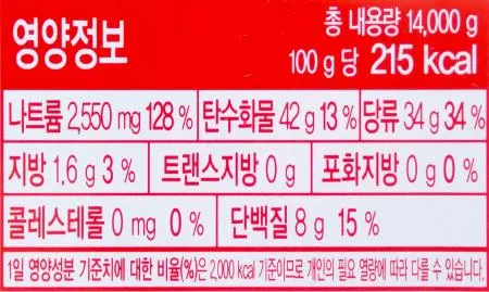 대상 청정원 순창 태양초 진골드 고추장 14kg / 업소용 대용량 이미지