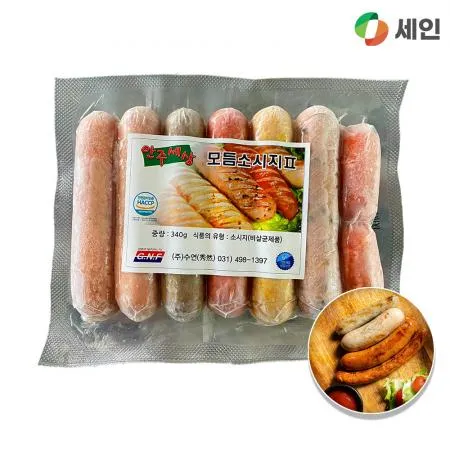 안주세상 모듬 소시지 6종 340g 냉동 소세지