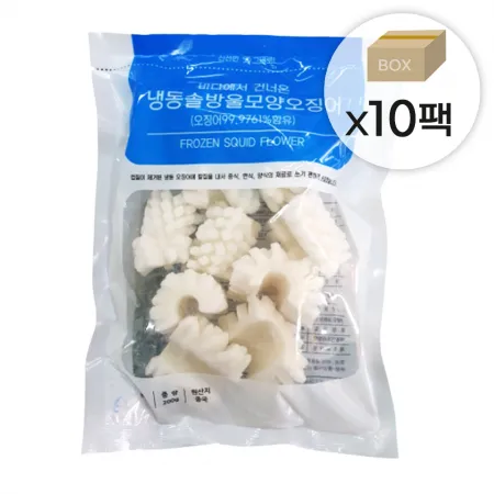 손질 솔방울 오징어 1박스2kg(200gx10팩) 냉동 자숙 칼집 오징어