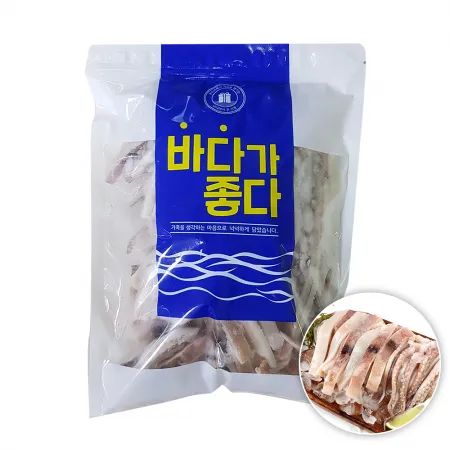 국내산 손질 오징어 1kg 냉동 오징어채 슬라이스 절단 볶음용 이미지