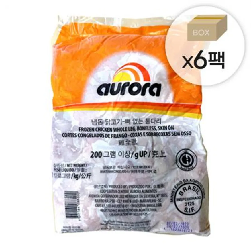 냉동 브라질 닭정육 1박스12kg (2kgx6팩) 닭다리순살 오로라 이미지