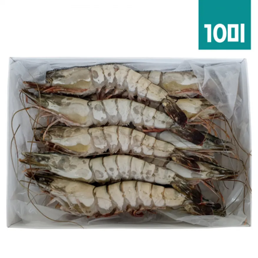 블랙타이거새우 500g 10미 냉동 대하 킹타이거 홍다리새우 이미지