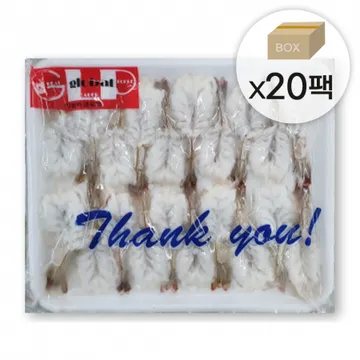 초밥용 백미새우 1박스2.4kg (120gx20팩) 한팩당6g*20미 생새우 초밥재료