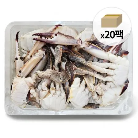 국내산 절단꽃게 1박스 8kg (400gx20팩) 냉동 국산 한팩당10조각내외