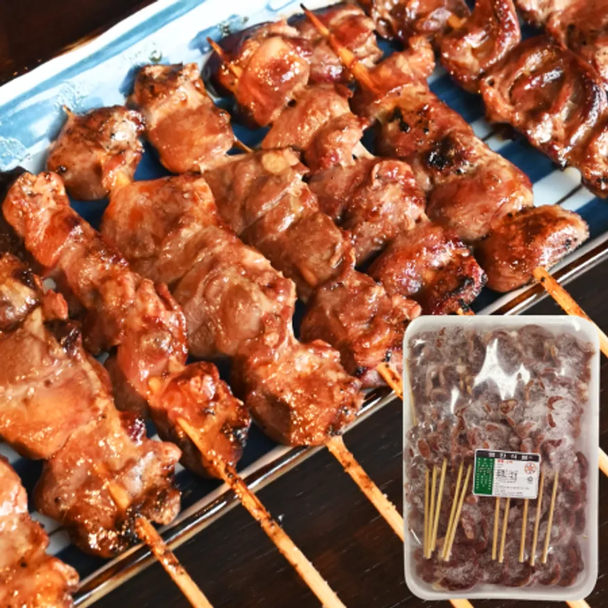 품질좋은 국내산 염통꼬치 1kg 50개 캠핑요리 이미지