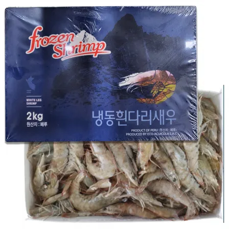 페루 흰다리새우 2kg(40-50) 90마리 내외 냉동통새우 이미지