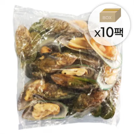 뉴질랜드 초록입홍합 반탈각 1박스8kg (800gx10팩) 자숙 그린홍합 이미지