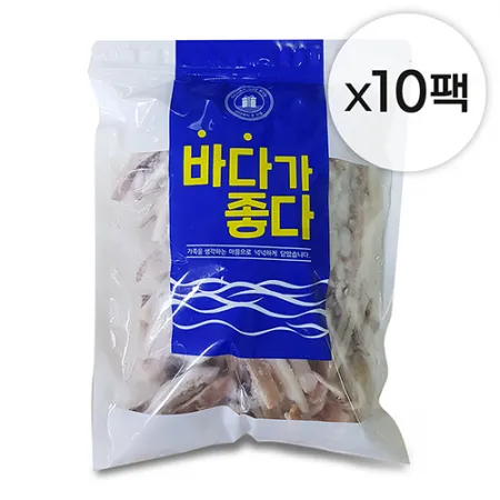 국내산 손질 오징어채 10kg(1kg*10ea) 냉동 볶음용 오징어 슬라이스