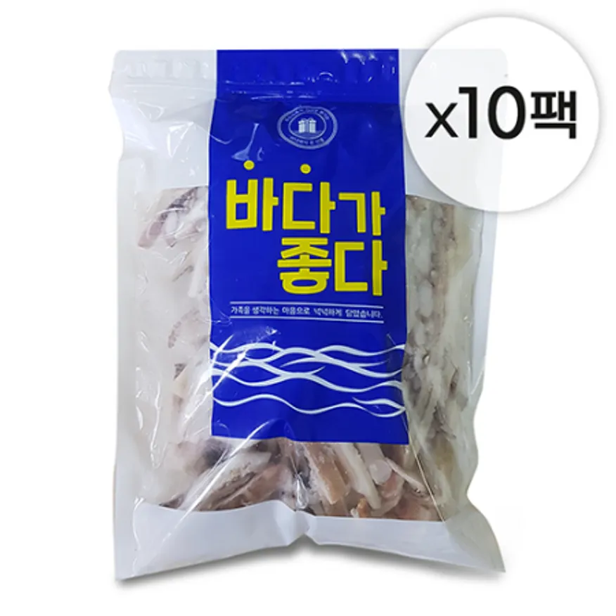 국내산 손질 오징어채 10kg(1kg*10ea) 냉동 볶음용 오징어 슬라이스 이미지