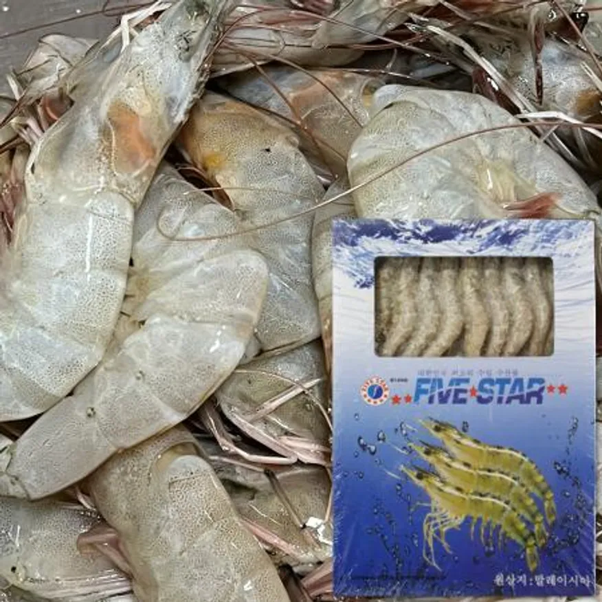 냉동 흰다리새우 500g 50미 화이트새우 냉동대하 말레이시아 이미지
