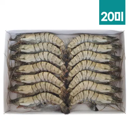 블랙타이거새우 500g 20미 냉동 대하 킹타이거 홍다리새우