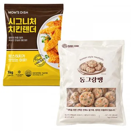 맘스터치 시그니처 치킨텐더1kg+랑쿡 동그랑떙1kg